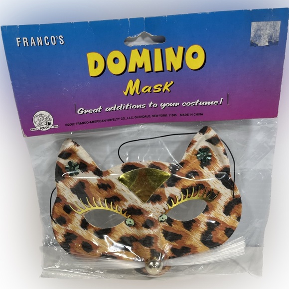 Animal Print Eye Mask Masquerade Leopard Cat Costume - Picture 3 of 4